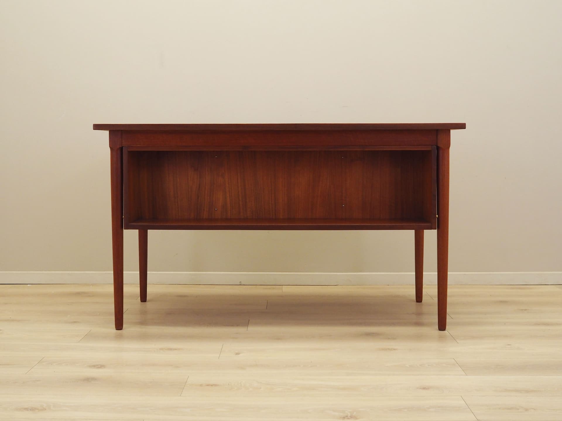 Biurko tekowe, pomarańczowy, teak, Dania, lata 70. - 77179