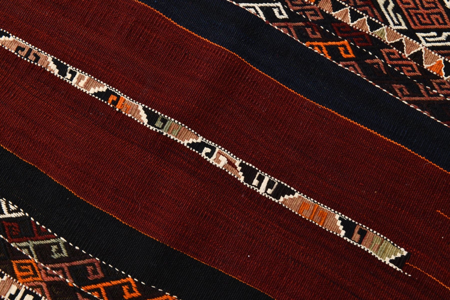 Chodnik 341x101 cm, czerwony, beżowy, wełna, Turcja, lata 60. - 211091