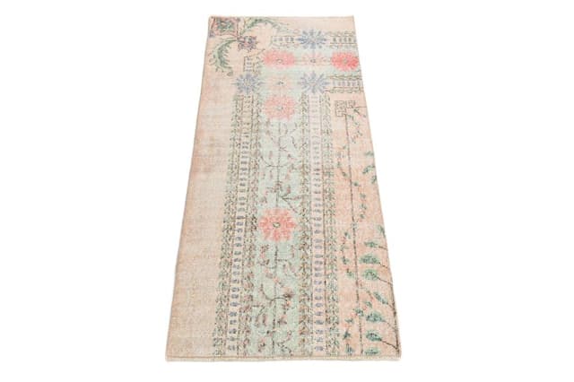 Rug 148x62 cm, green, wool, 1970s - DIMENSION