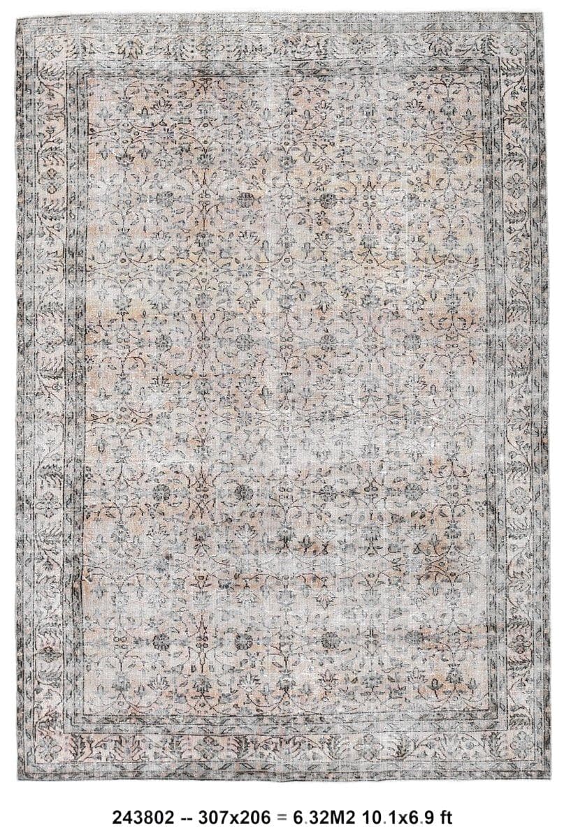 Dywan 307x206 cm, brązowy, wełna, Turcja, lata 60.