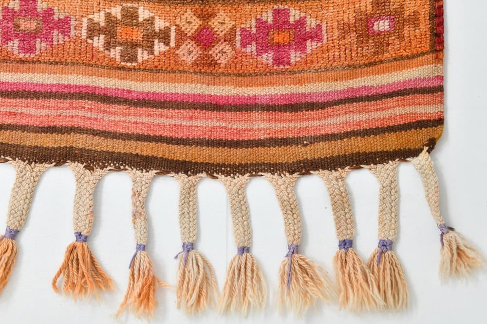 Chodnik 80x341 cm, czerwony, wełna, lata 70. - 211558