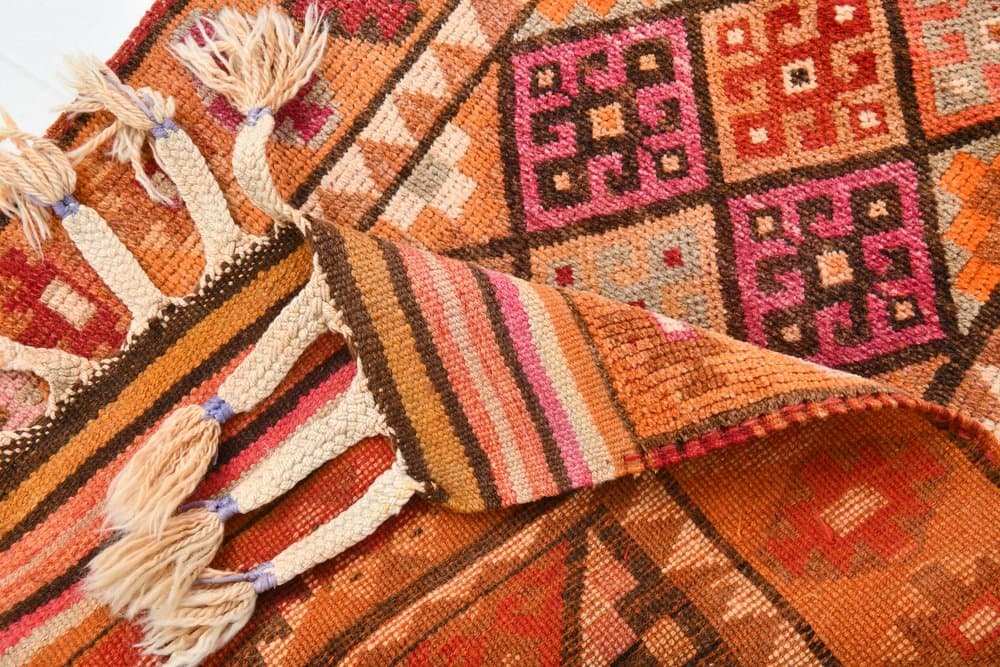 Chodnik 80x341 cm, czerwony, wełna, lata 70. - 211550