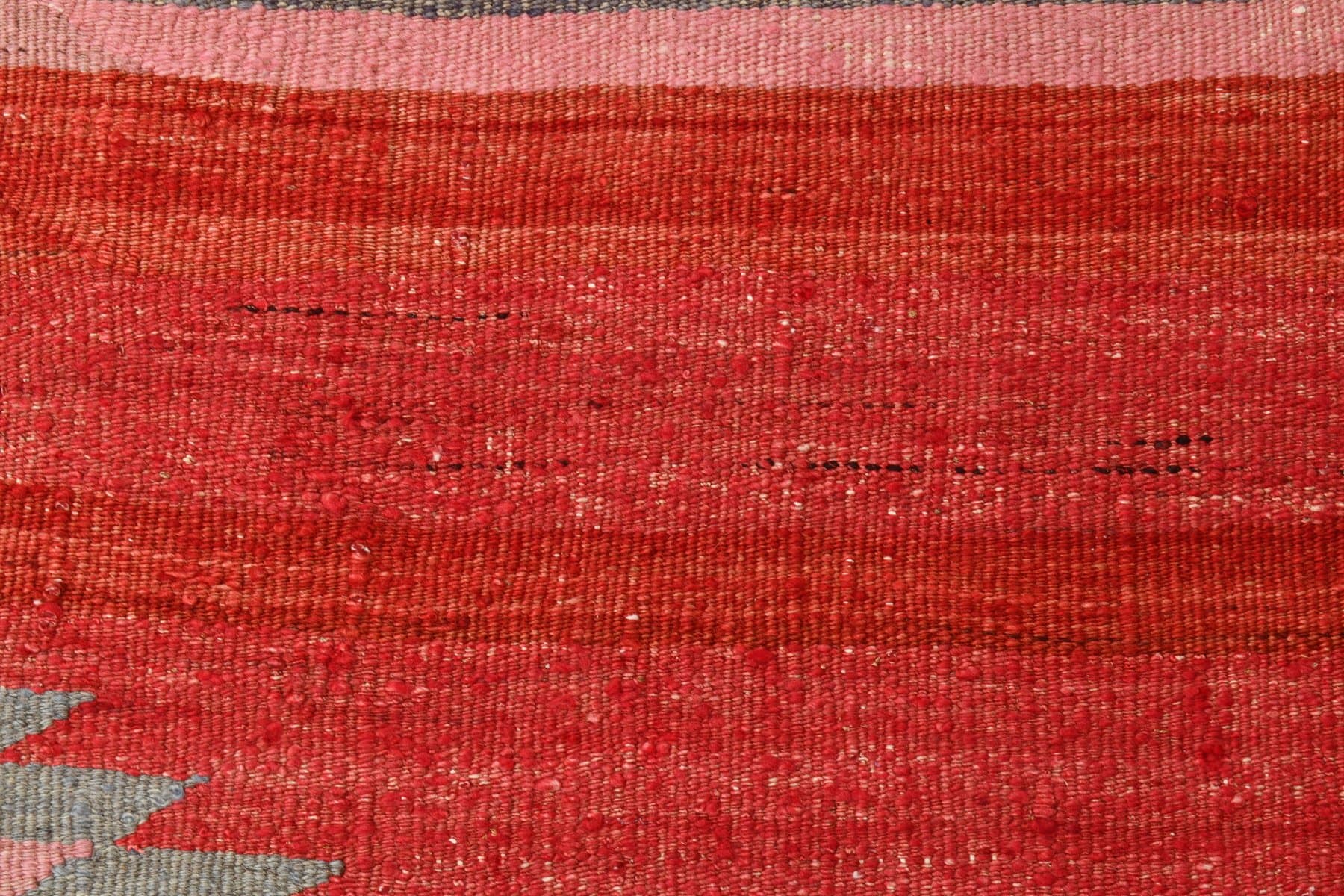 Kilim 241x143 cm, Red, Beige, Wool, 1970s - 211460