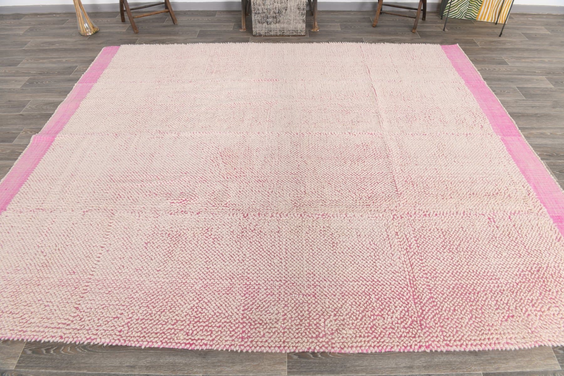 Kilim 301x259 cm, pink, wool, 1980s - 211444