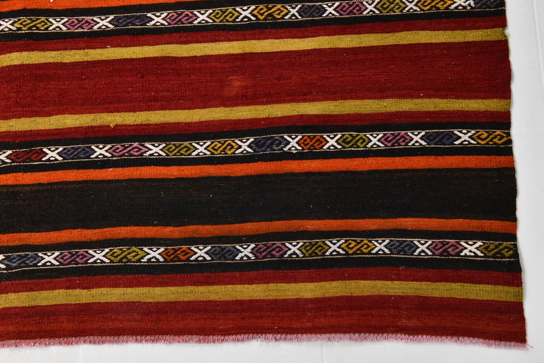 Kilim 269x184 cm, czerwony, czarny, wełna, Turcja, lata 60. - 212114