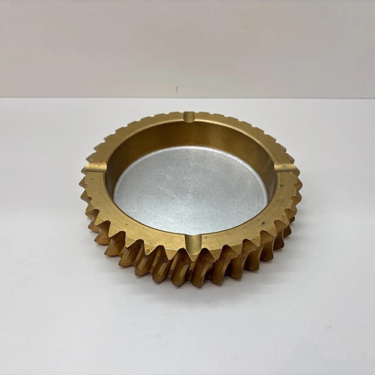 Popielnica, mosiądz złoty, stal srebrny, Szwecja, lata 70. - 15469