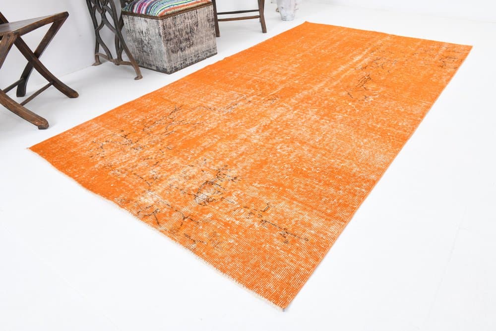 Dywan 247x135 cm, pomarańczowy, wełna, Turcja, lata 60. - 212105