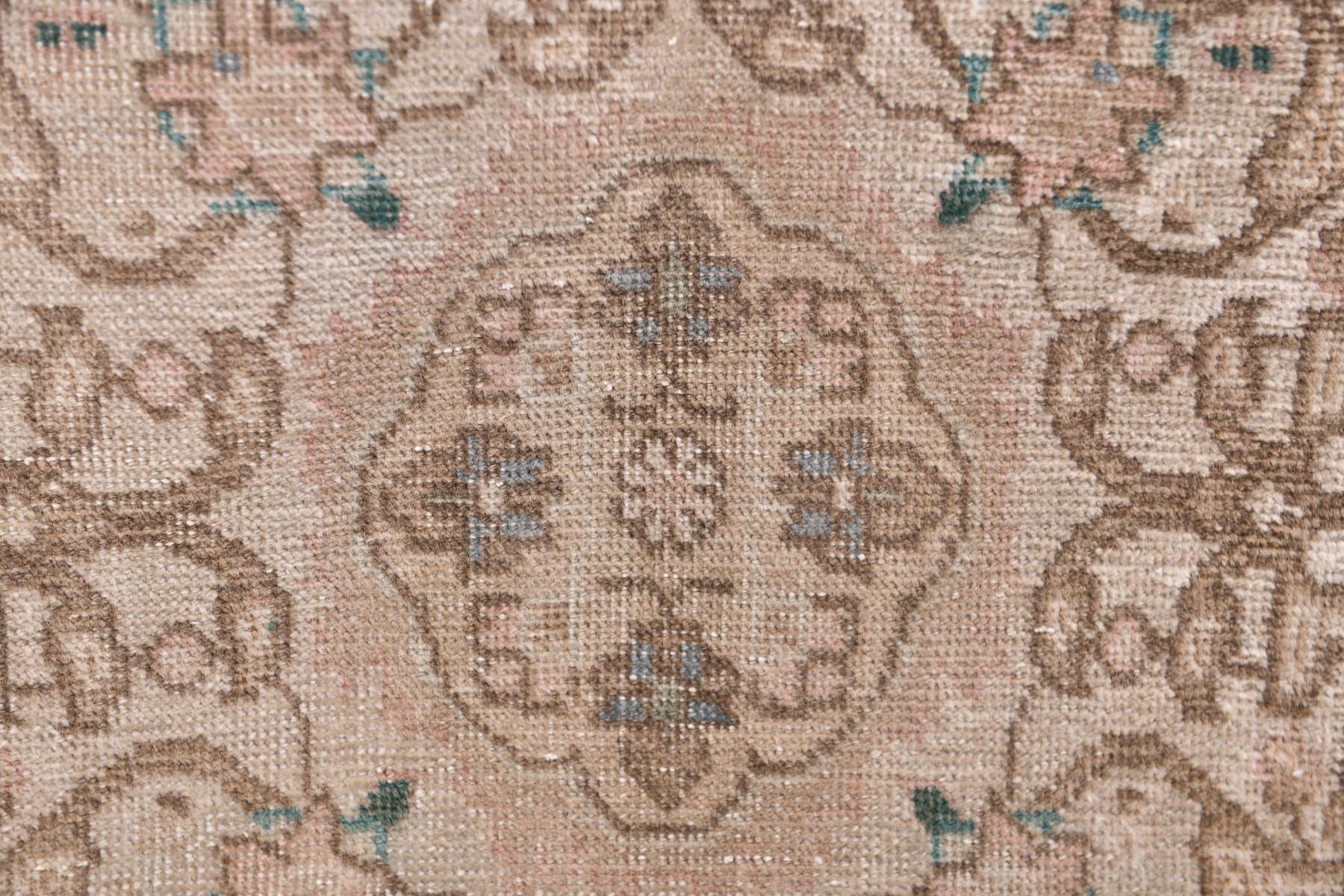 Dywan 382x282 cm, beżowy, brązowy, wełna, lata 50. - 212034