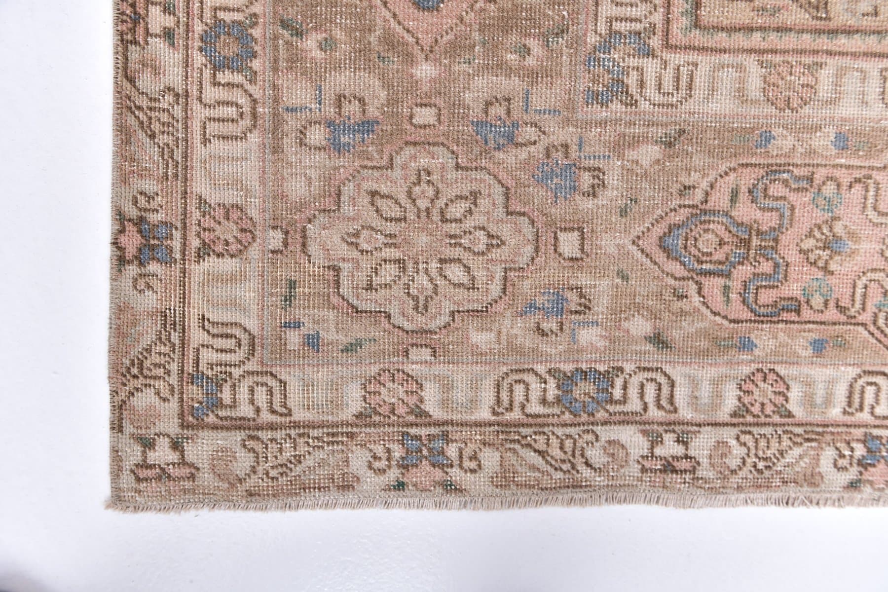 Dywan 382x282 cm, beżowy, brązowy, wełna, lata 50. - 212033