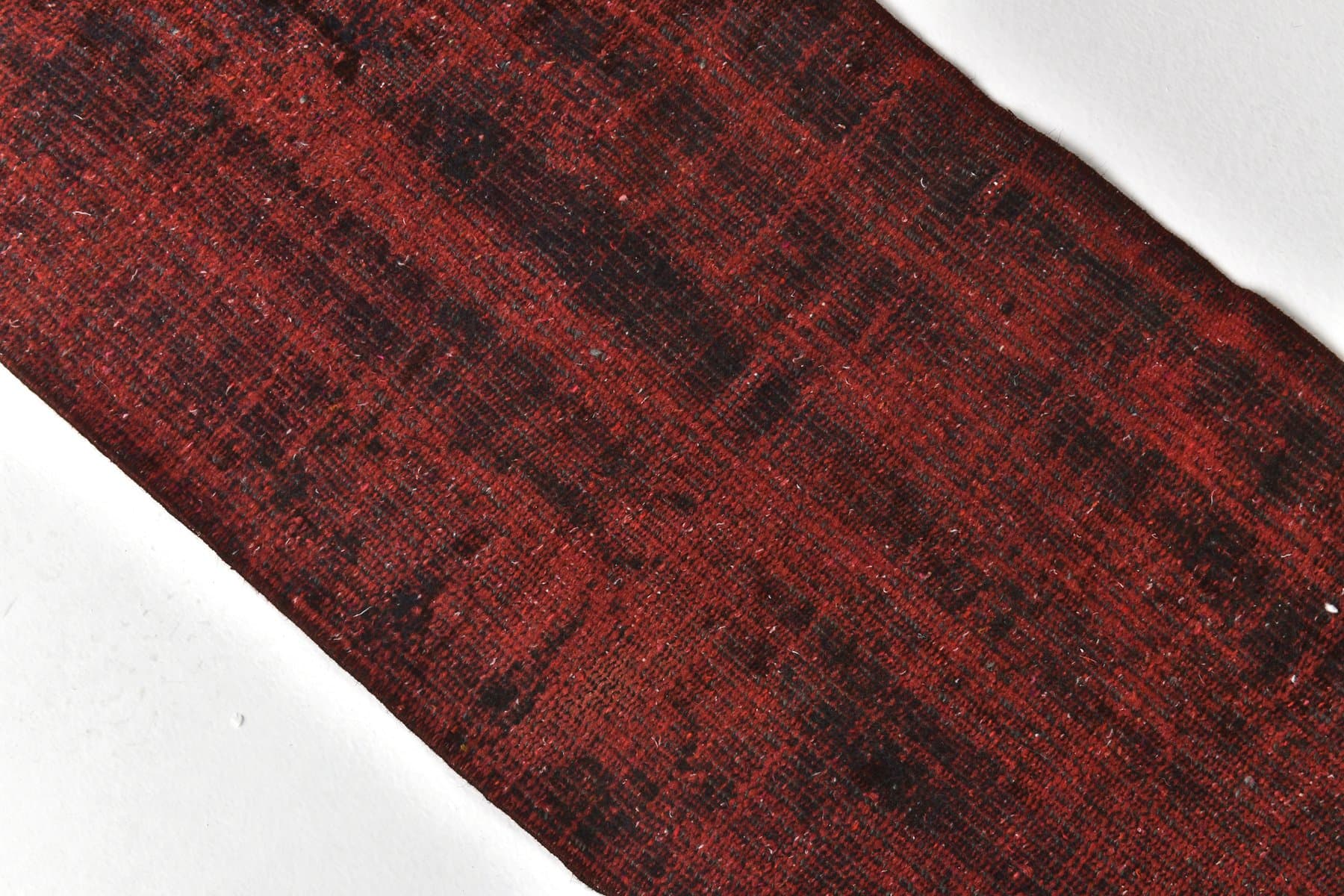 Runner Rug 128x46 cm, Maroon, Wool, 1970s - 211993