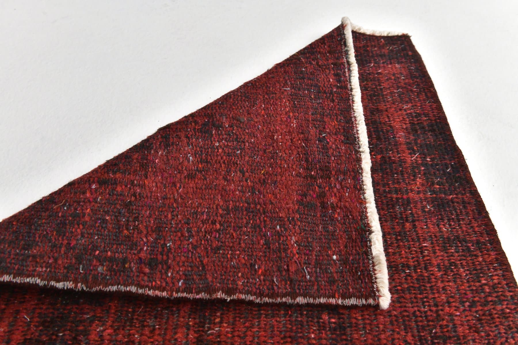 Runner Rug 128x46 cm, Maroon, Wool, 1970s - 211990