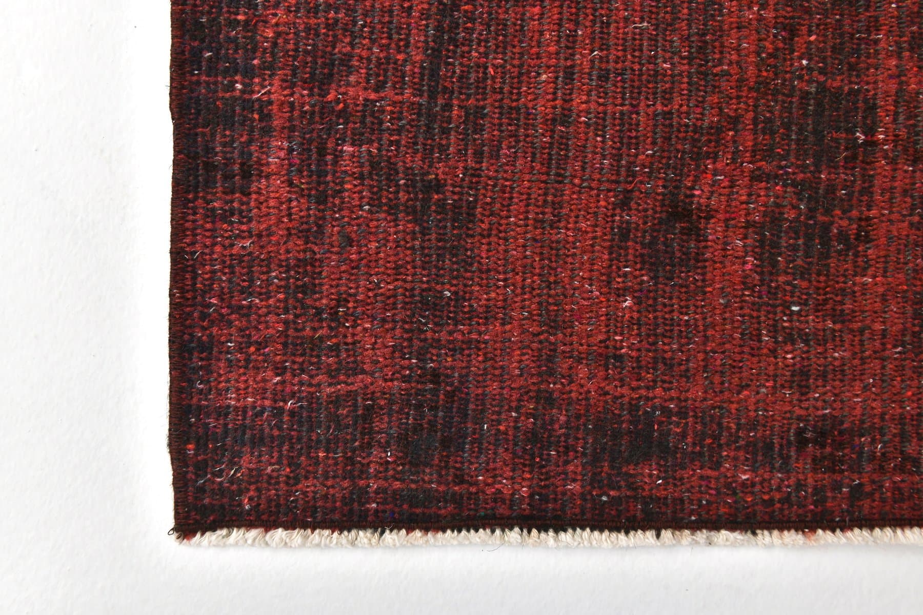 Runner Rug 128x46 cm, Maroon, Wool, 1970s - 211996