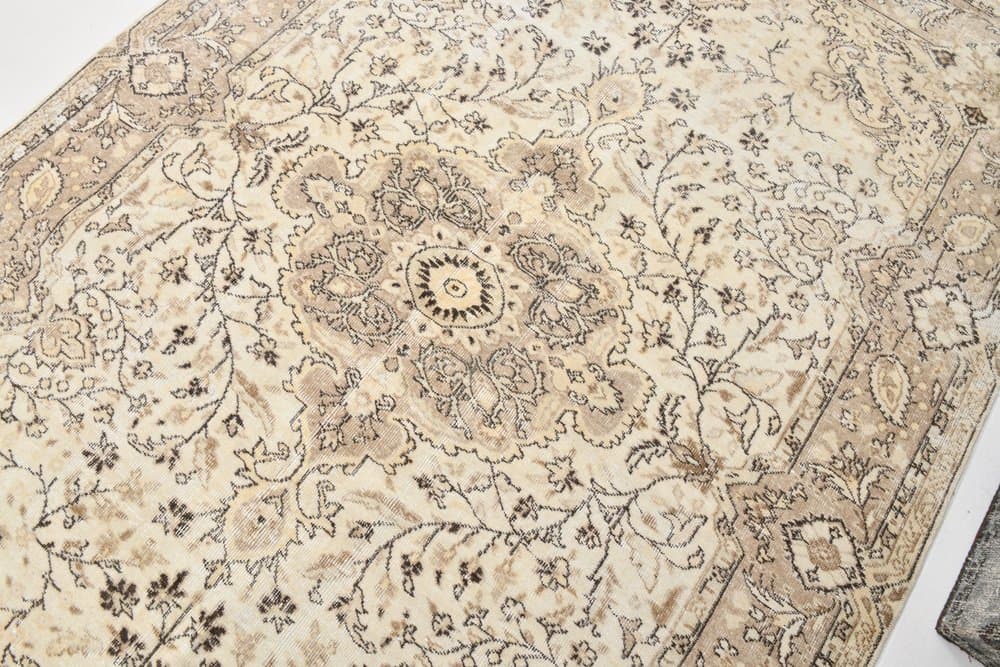 Dywan 198x293 cm, beżowy, wełna, lata 70. - 211945