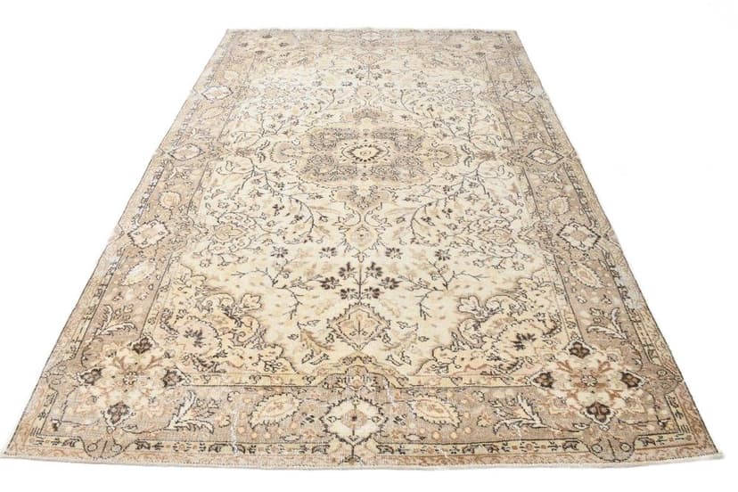 Dywan 198x293 cm, beżowy, wełna, lata 70.