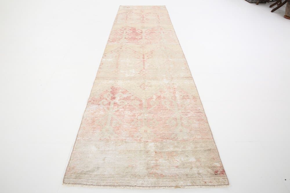 Chodnik 355x90 cm, beżowy, wełna, Turcja, lata 60. - 211905