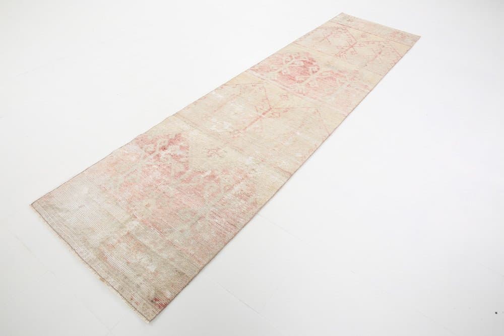 Chodnik 355x90 cm, beżowy, wełna, Turcja, lata 60. - 211908