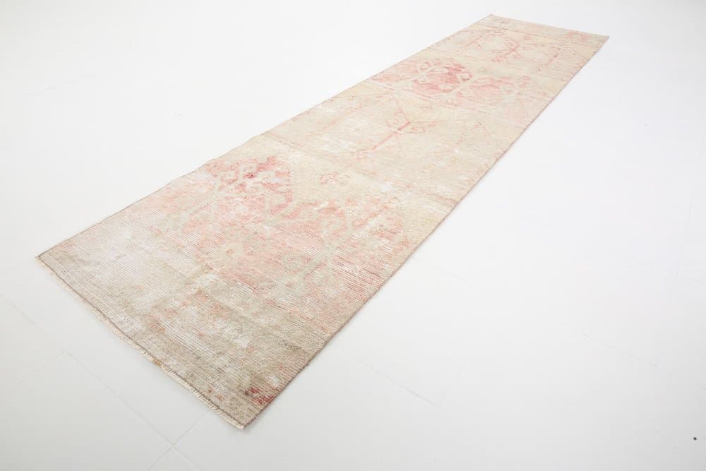 Chodnik 355x90 cm, beżowy, wełna, Turcja, lata 60. - 211907