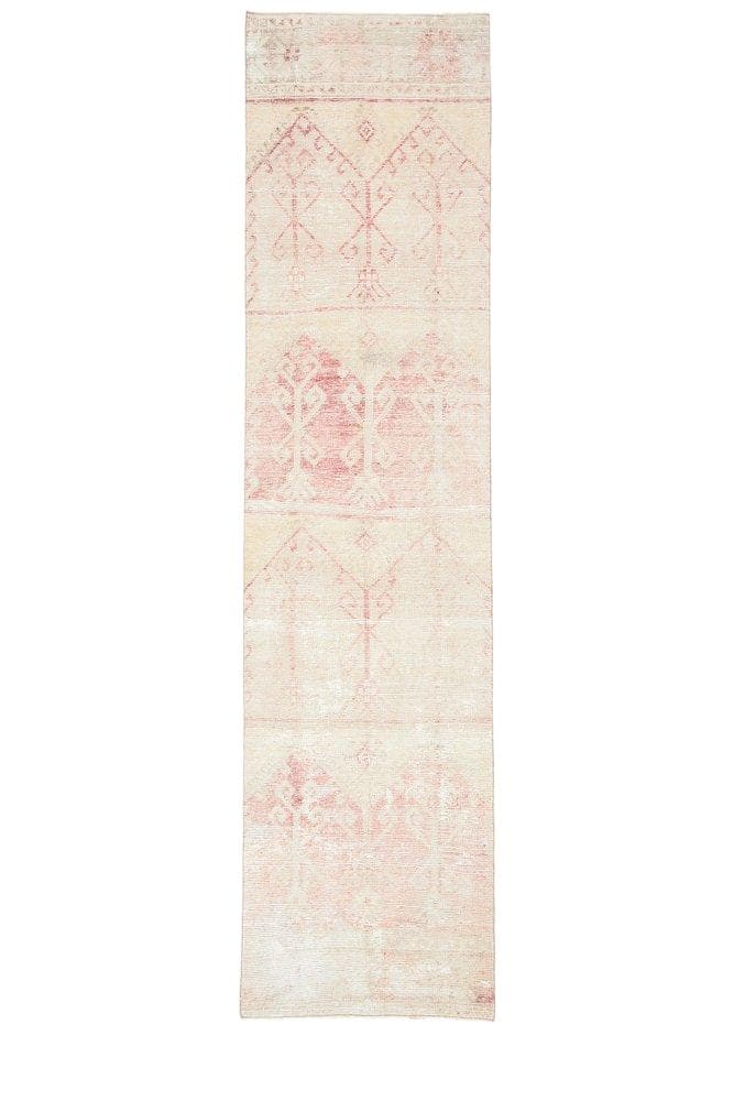 Chodnik 355x90 cm, beżowy, wełna, Turcja, lata 60.