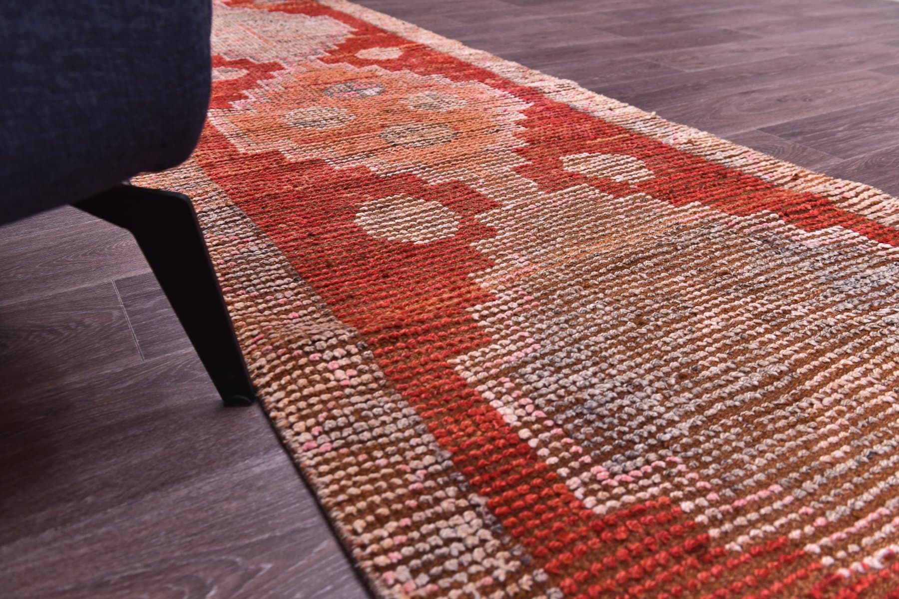 Chodnik 82x372 cm, czerwony, wełna, Turcja, lata 70. - 211854