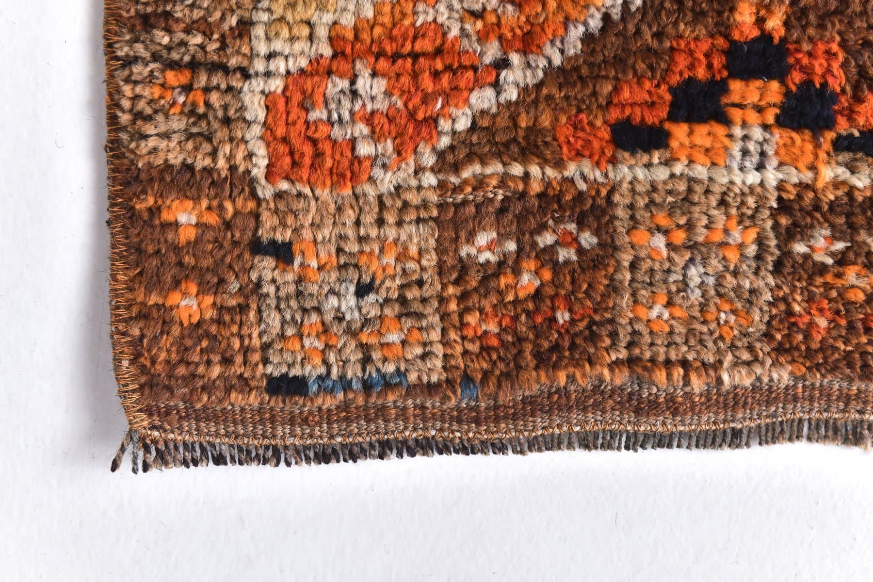 Chodnik 75x270 cm, brązowy, wełna, Turcja, lata 70. - 211845