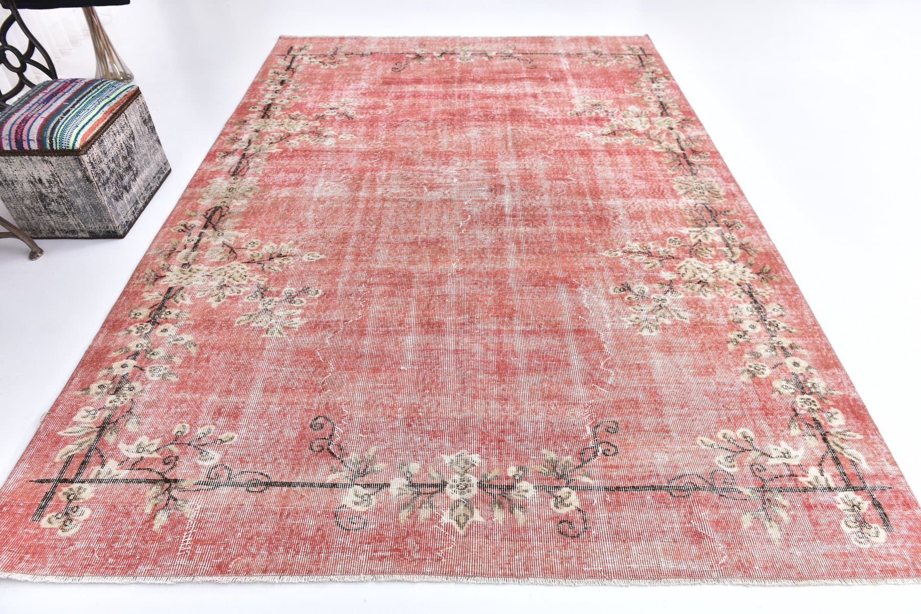 Dywan 213x309 cm, czerwony, wełna, Turcja, lata 60. - 211815