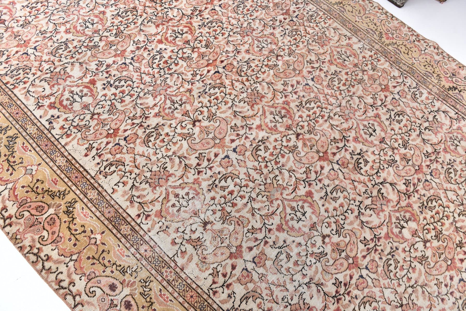 Dywan 189x281 cm, beżowy, wełna, Turcja, lata 70. - 211806