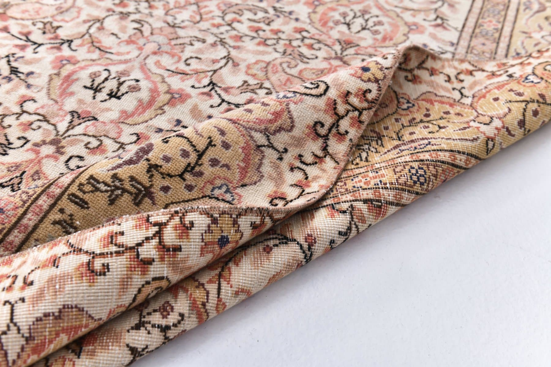 Dywan 189x281 cm, beżowy, wełna, Turcja, lata 70. - 211805