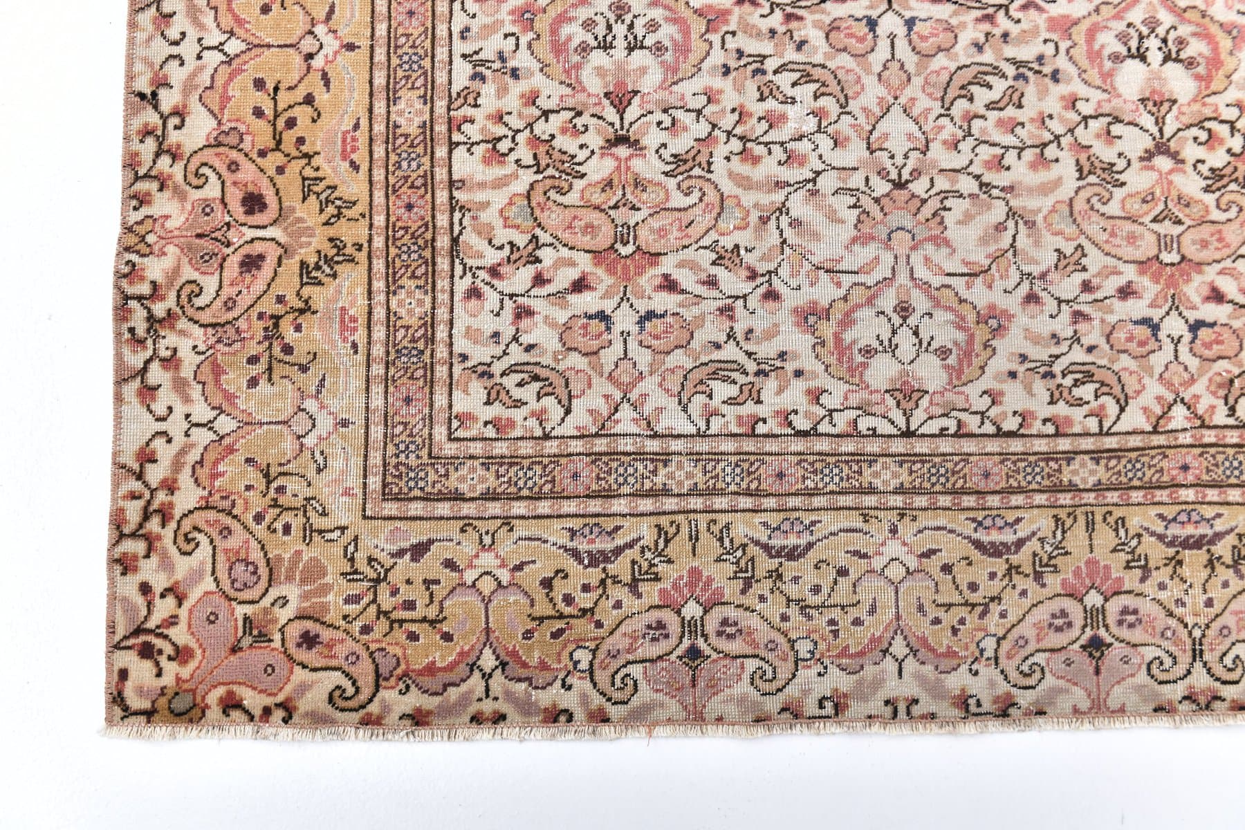 Dywan 189x281 cm, beżowy, wełna, Turcja, lata 70. - 211809