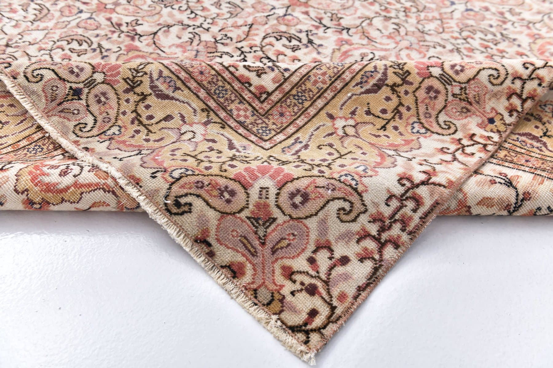 Dywan 189x281 cm, beżowy, wełna, Turcja, lata 70. - 211801