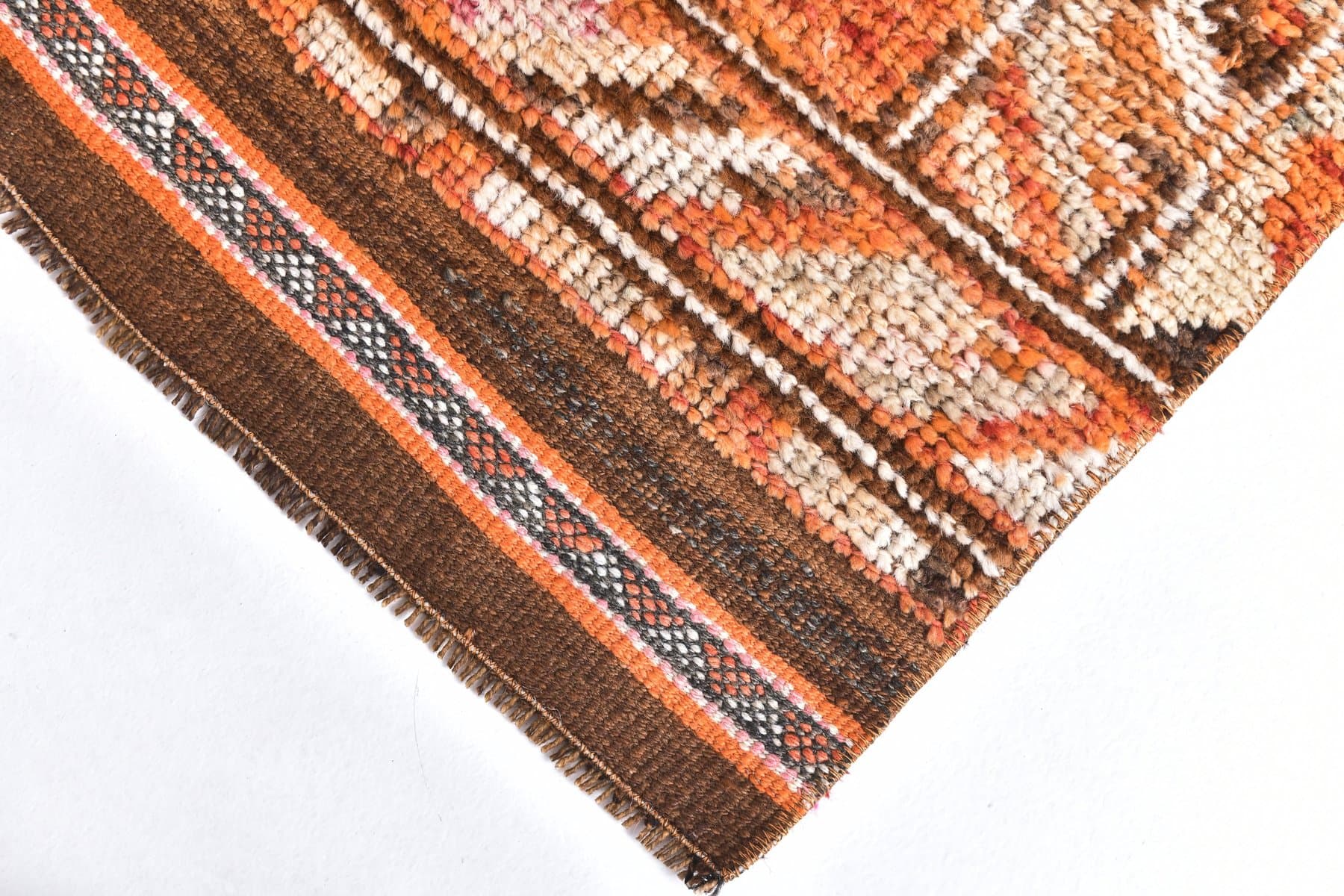 Chodnik 82x341 cm, pomarańczowy, wełna, Turcja, lata 70. - 211769