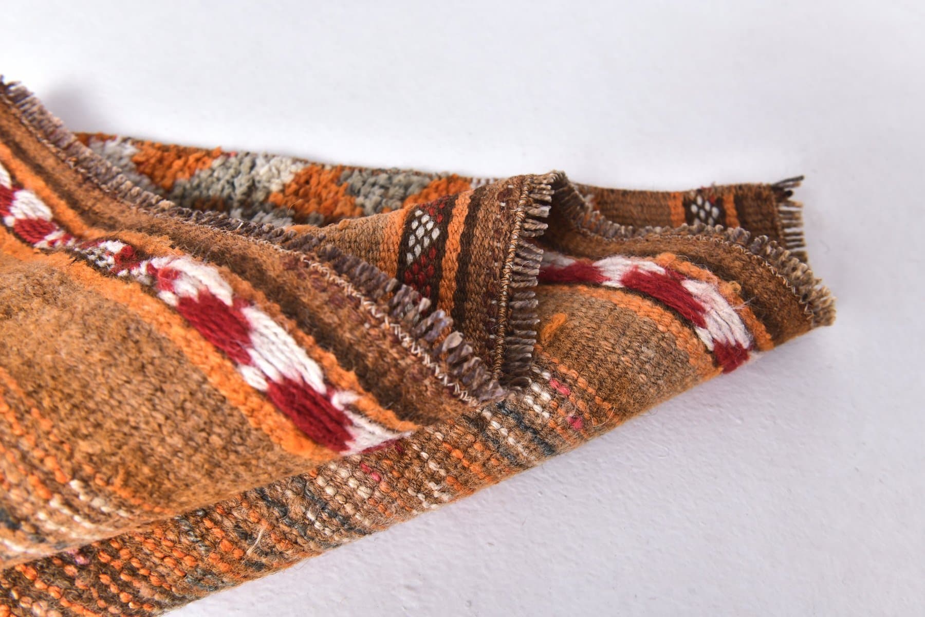 Chodnik 82x341 cm, pomarańczowy, wełna, Turcja, lata 70. - 211773