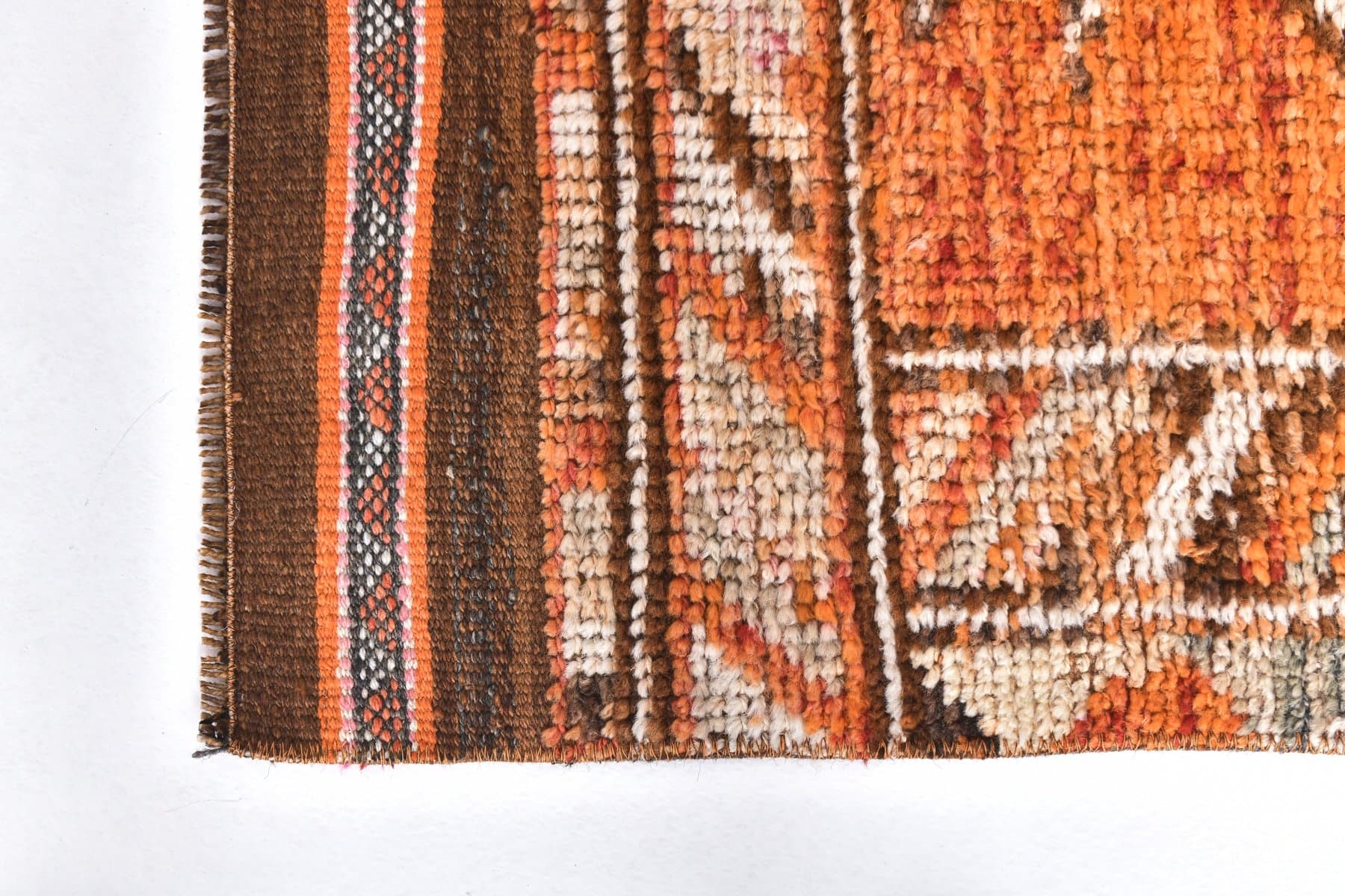 Chodnik 82x341 cm, pomarańczowy, wełna, Turcja, lata 70. - 211770