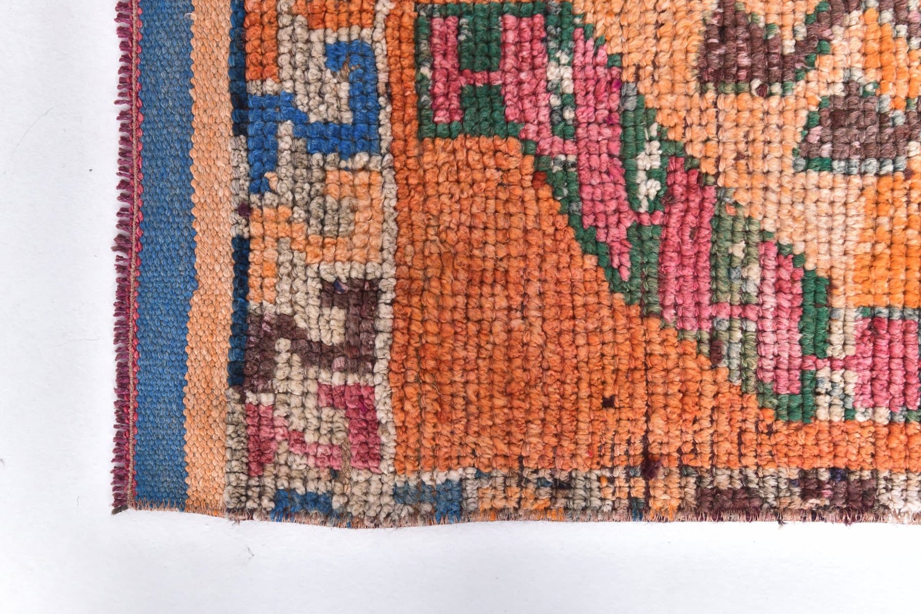 Chodnik 89x349 cm, pomarańczowy, wełna, Turcja, lata 70. - 211761