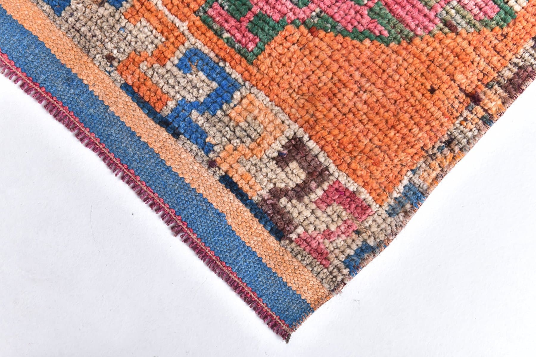 Chodnik 89x349 cm, pomarańczowy, wełna, Turcja, lata 70. - 211760