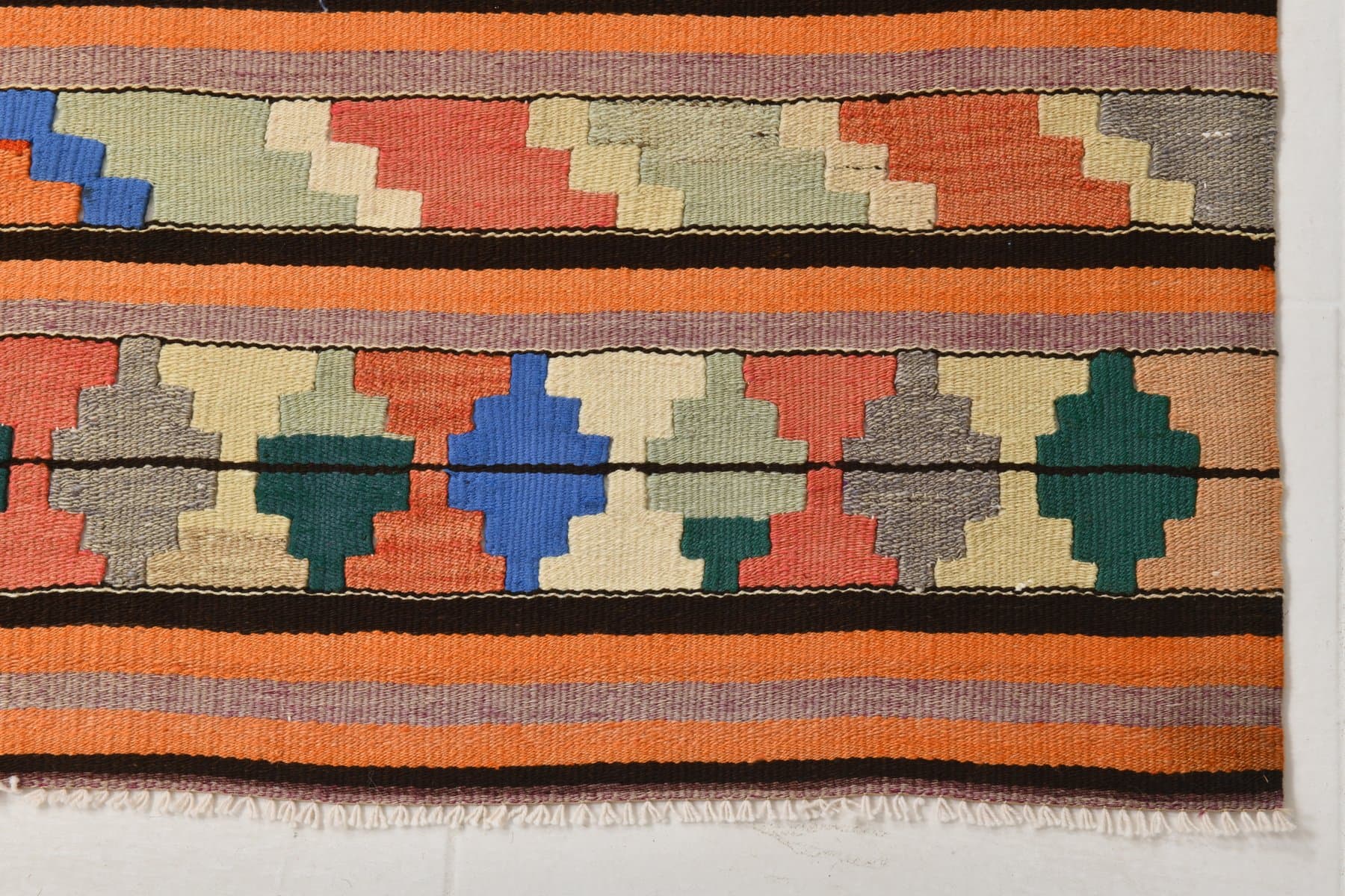 Runner 84x370 cm, Red, Cotton, 1970s - 211742