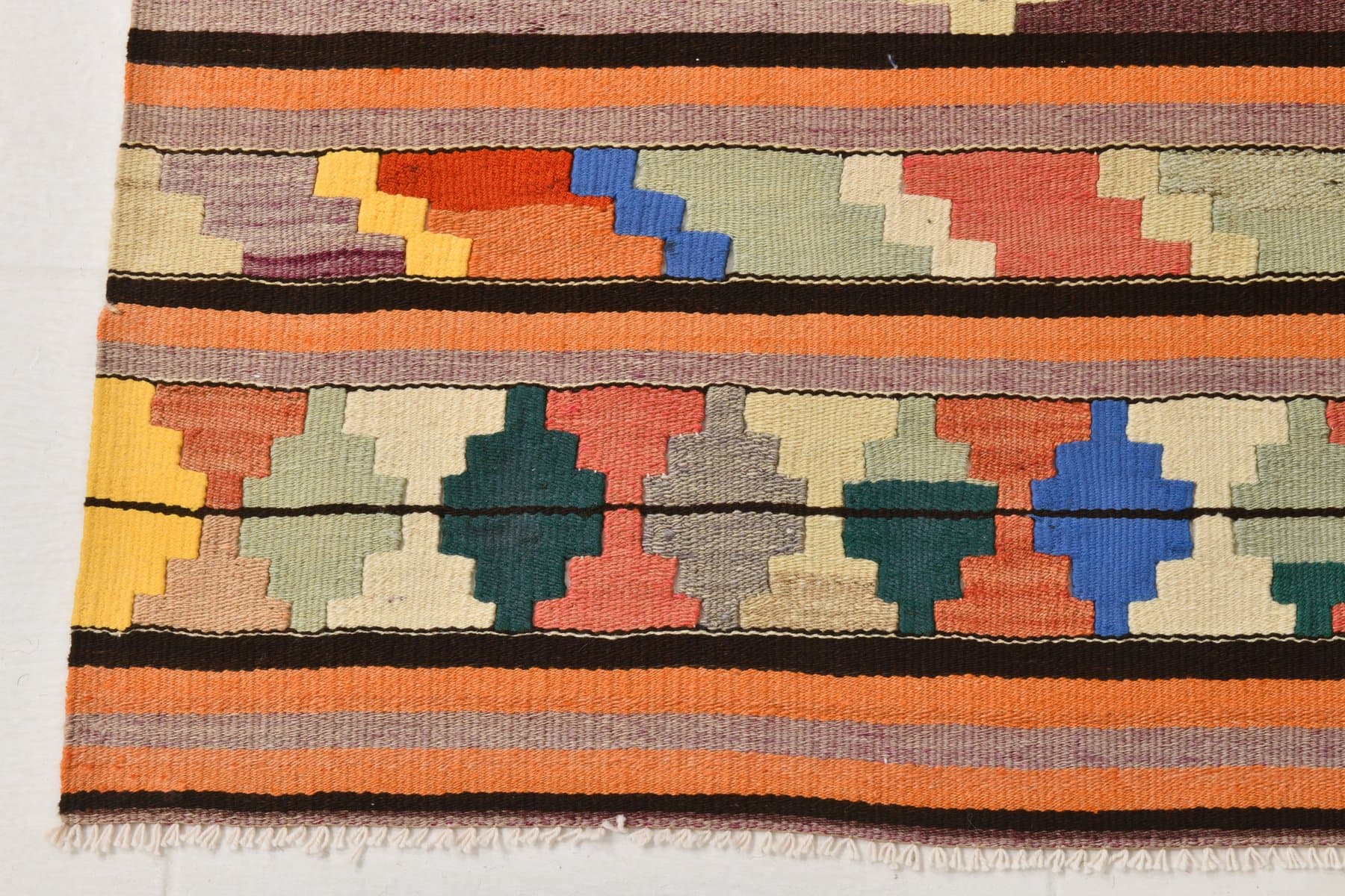 Runner 84x370 cm, Red, Cotton, 1970s - 211741