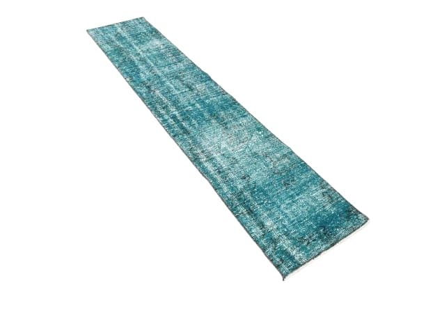 Runner 225x45 cm, turquoise, wool, 1970s