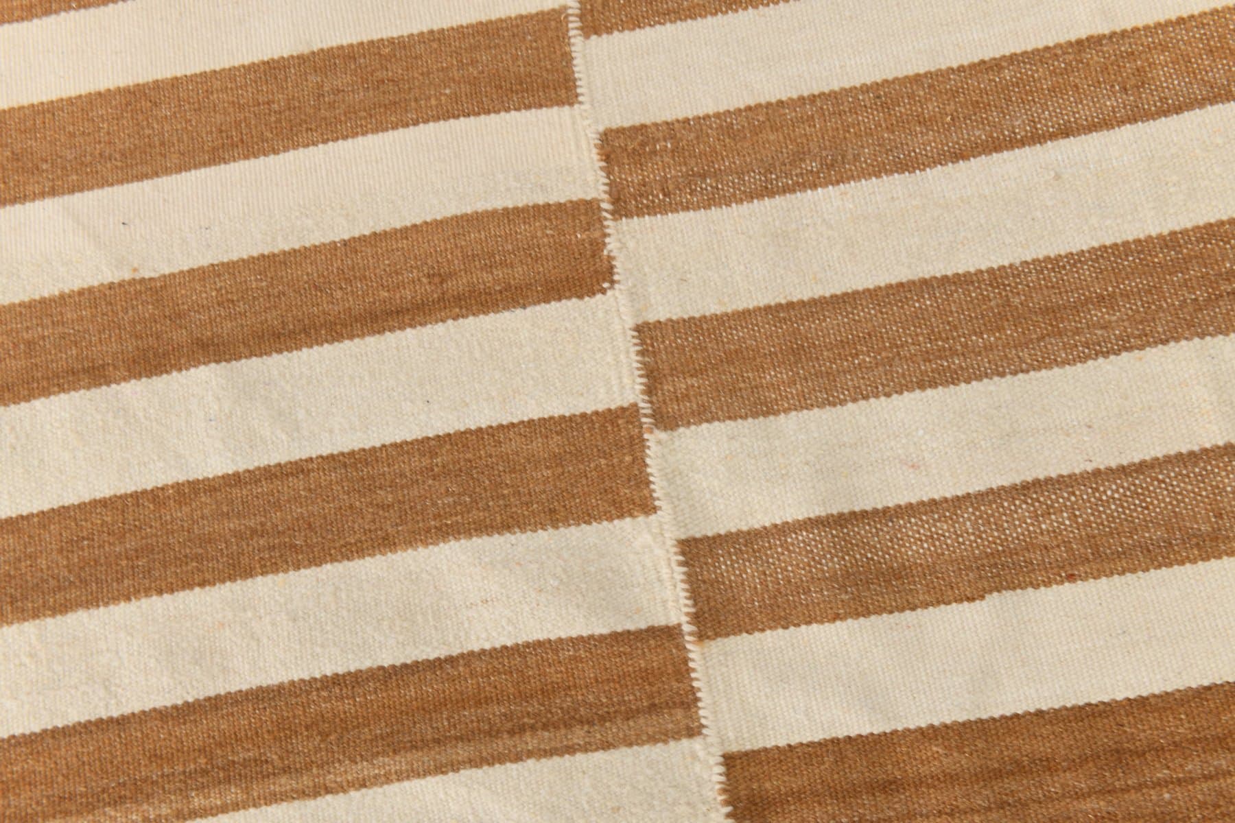 Kilim 229x311 cm, beżowy, brązowy, wełna, Turcja, lata 70. - 211641