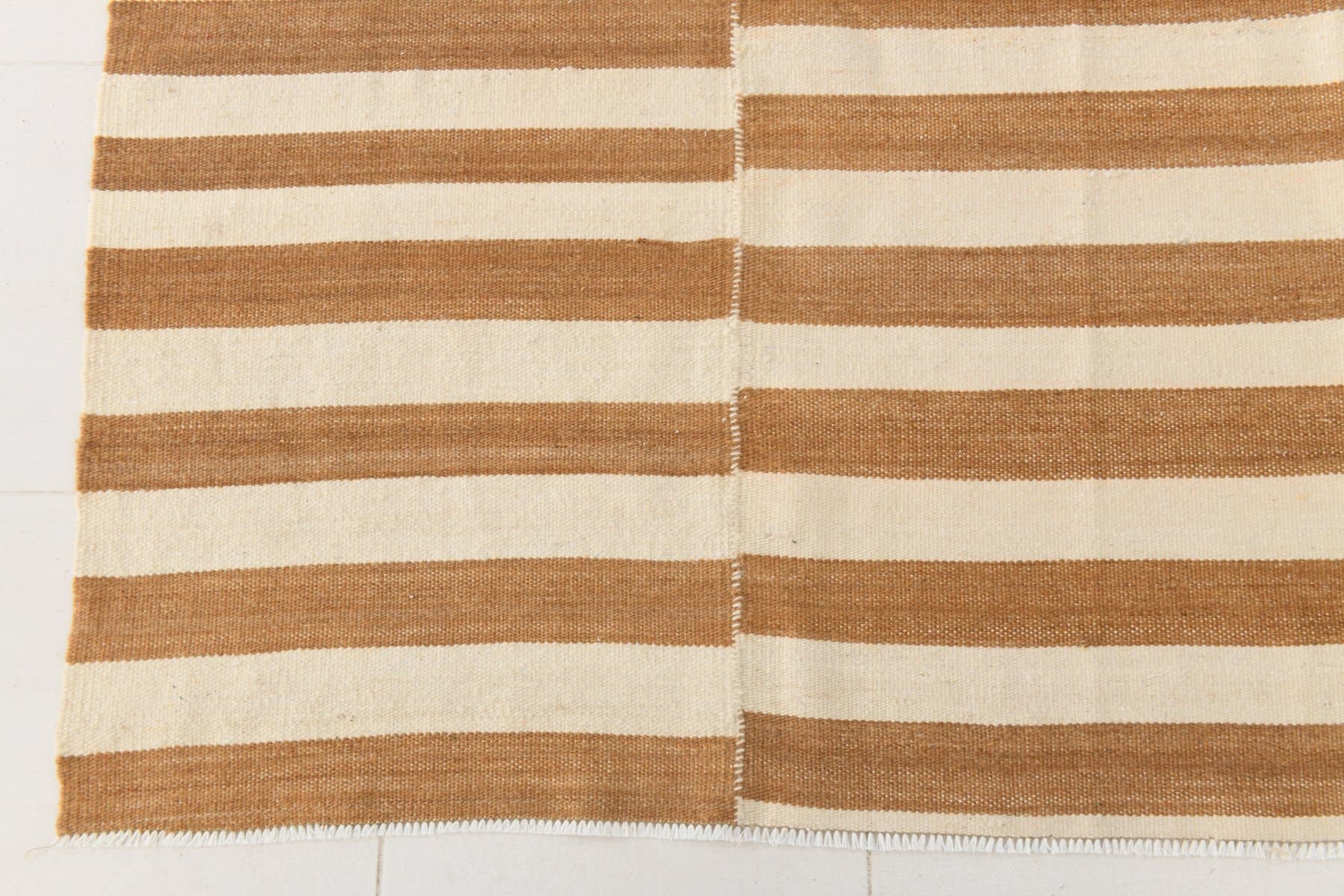 Kilim 229x311 cm, beżowy, brązowy, wełna, Turcja, lata 70. - 211642