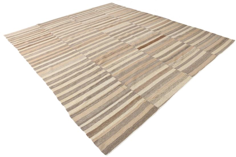 Kilim 353x303 cm, beżowy, brązowy, wełna, Turcja, lata 70.