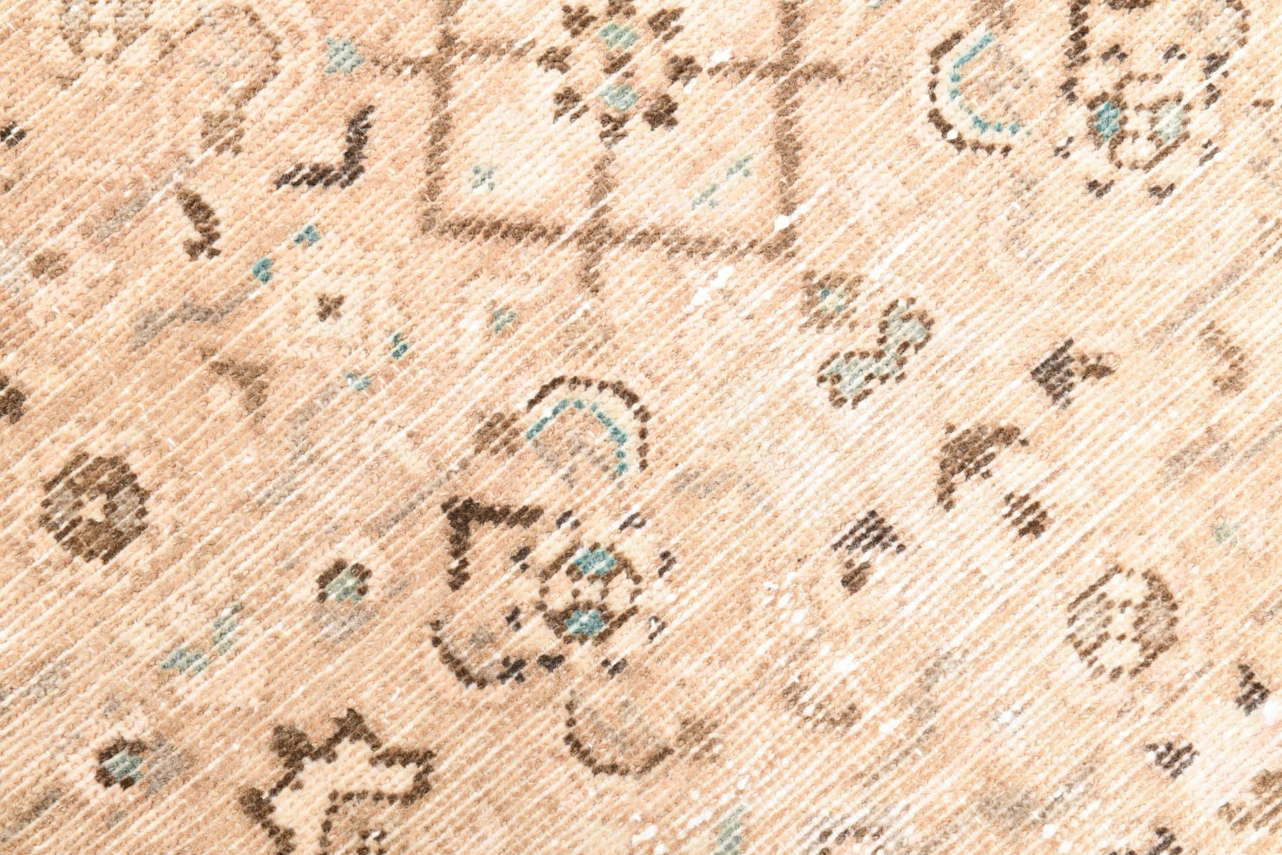 Chodnik 81x295 cm, beżowy, brązowy, wełna, lata 70. - 211617