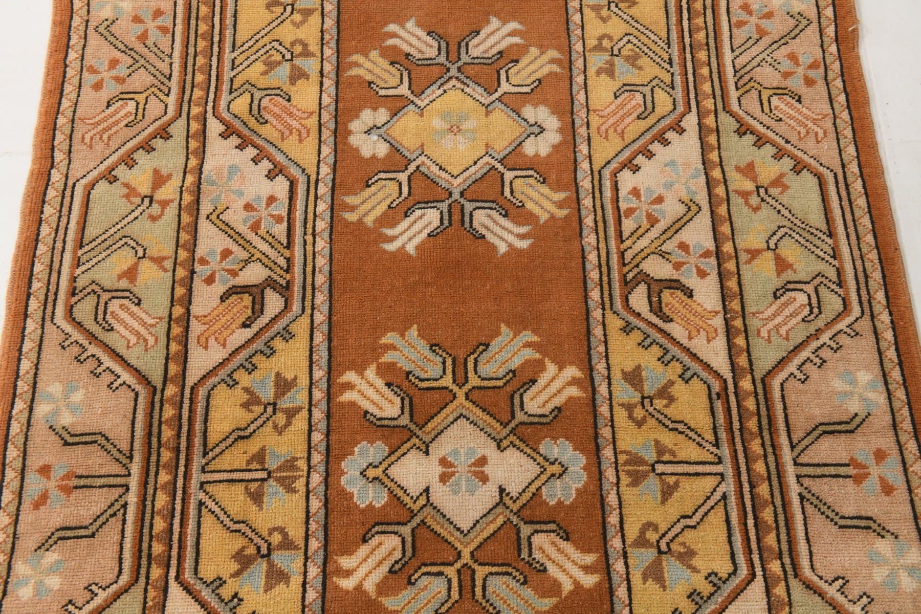 Dywan 235x110 cm, brązowy, wełna, lata 70. - 211577