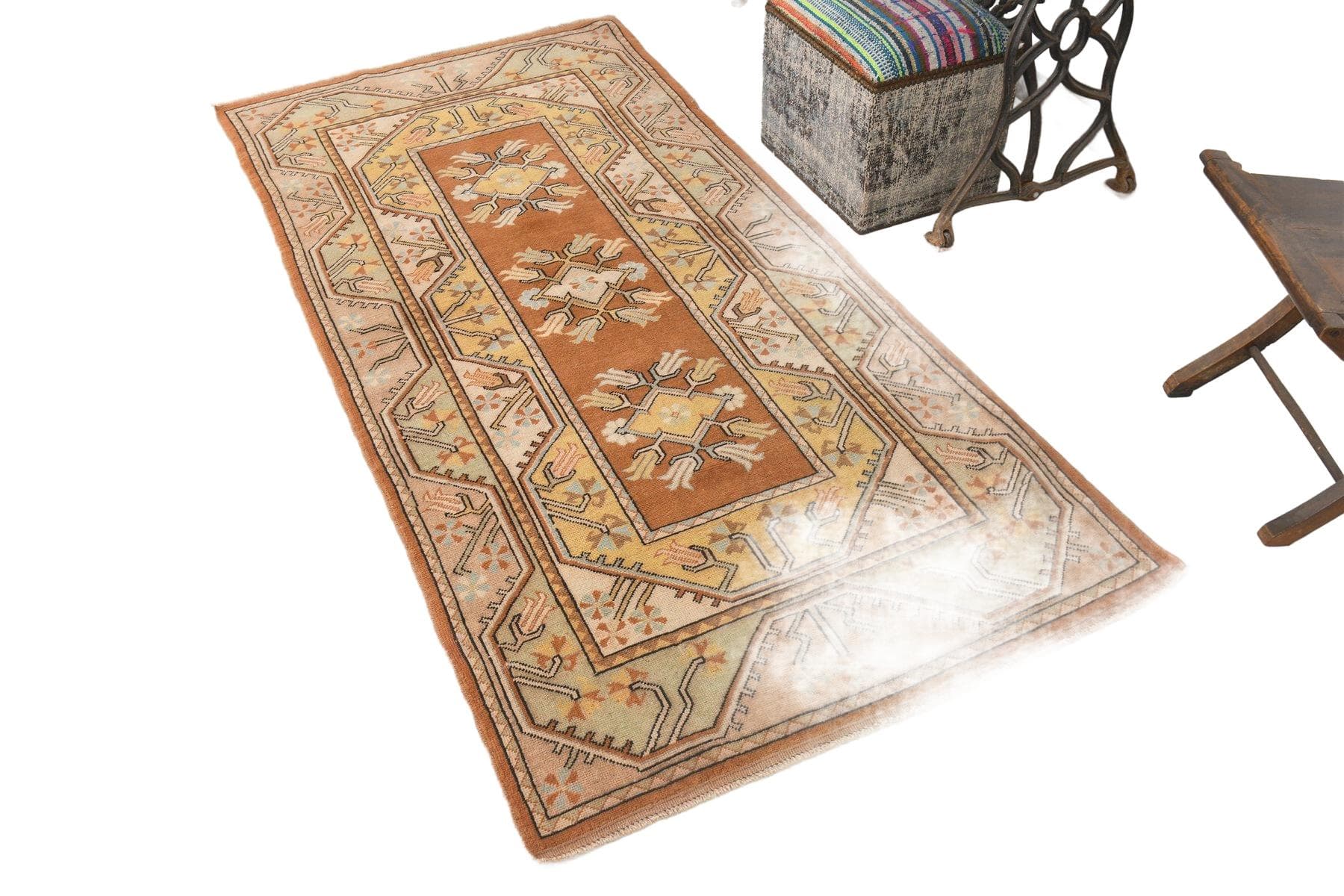 Dywan 235x110 cm, brązowy, wełna, lata 70. - 211571