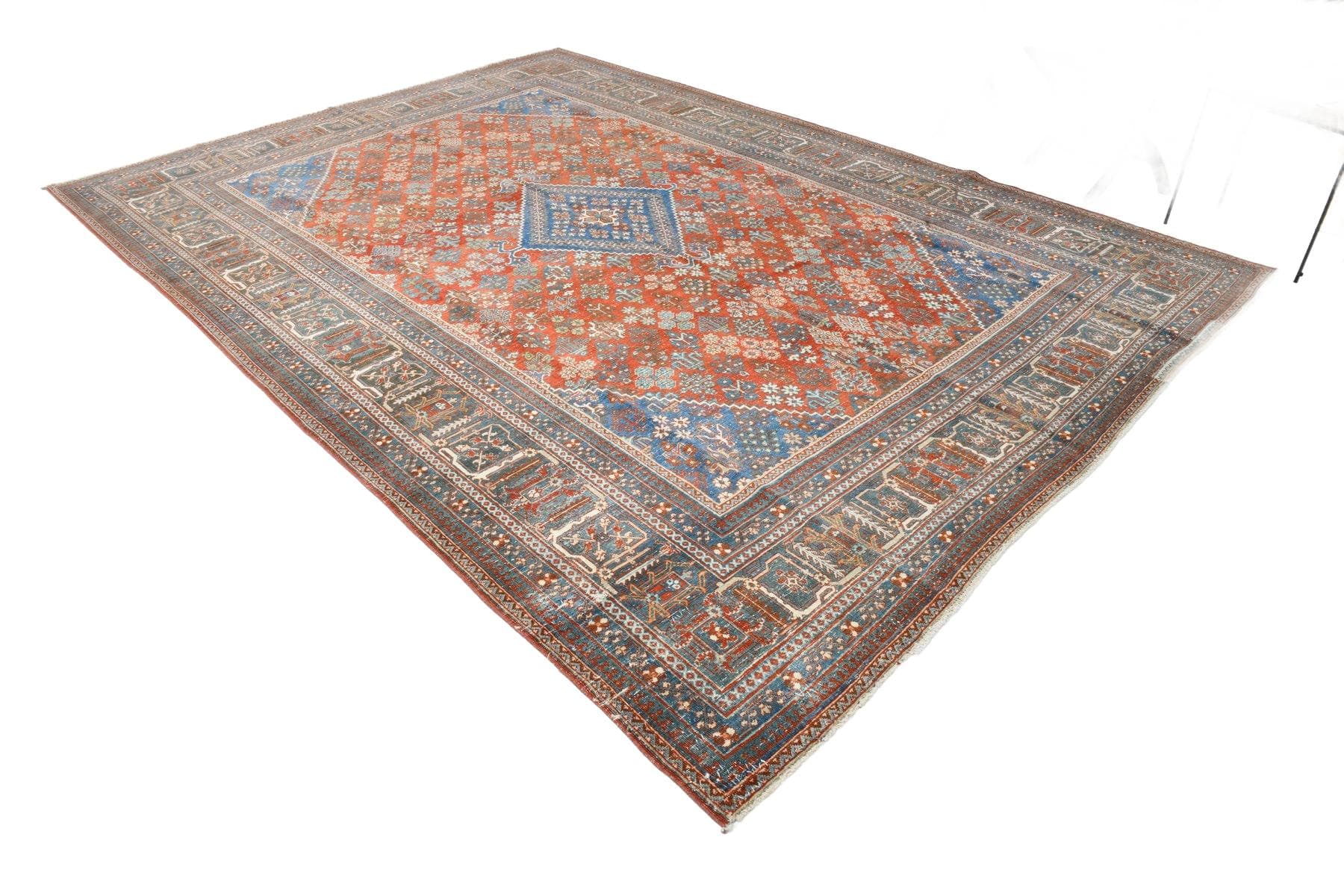 Dywan 389x276 cm, czerwony, wełna, lata 40.