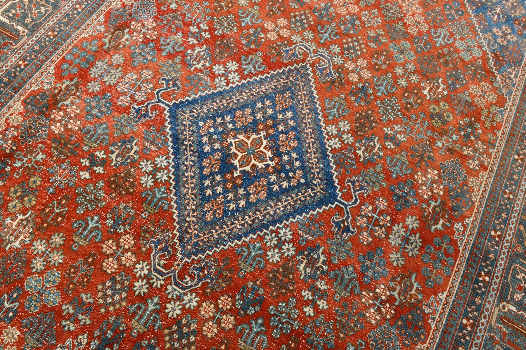 Dywan 389x276 cm, czerwony, wełna, lata 40. - 212594