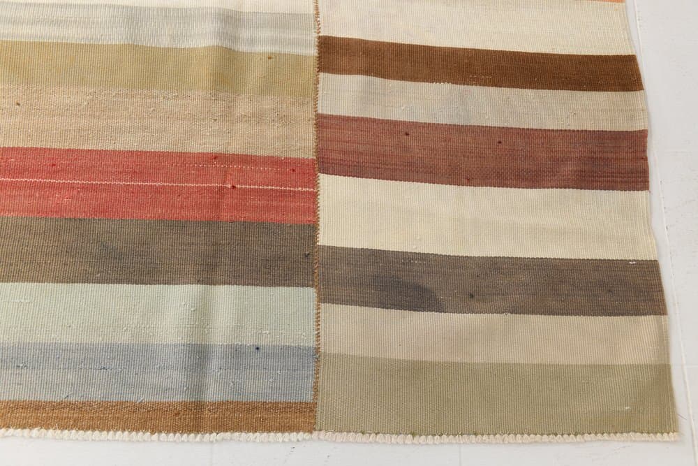 Kilim 338x303 cm, beżowy, pomarańczowy, wełna, lata 70. - 212505