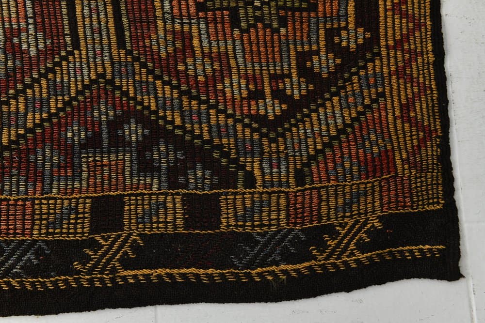 Kilim 293x194 cm, brązowy, wełna, lata 70. - 212469