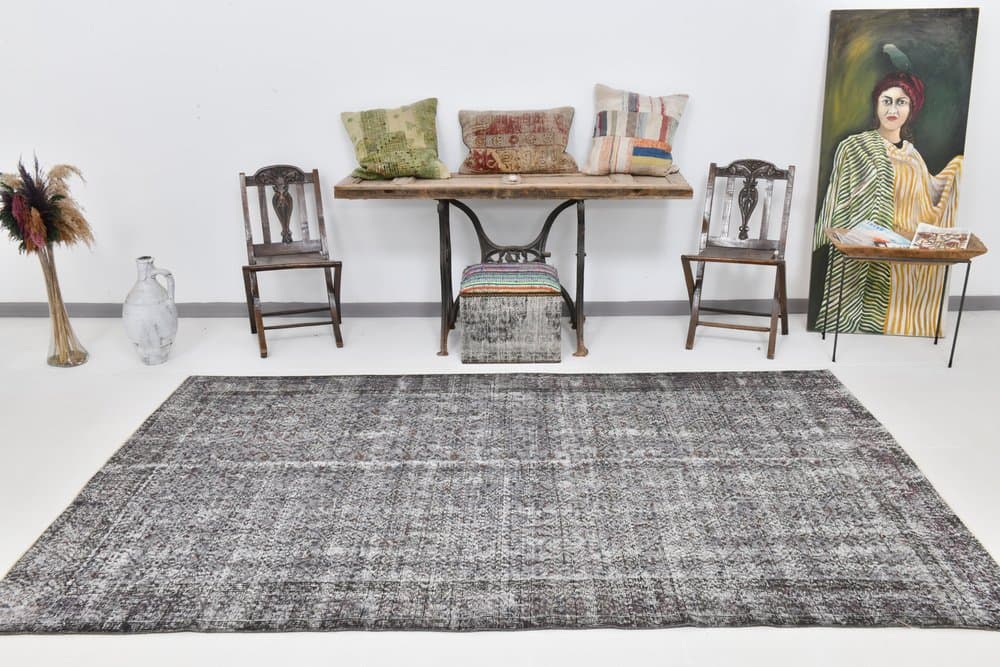 Dywan 172x290 cm, szary, wełna, lata 70. - 212438