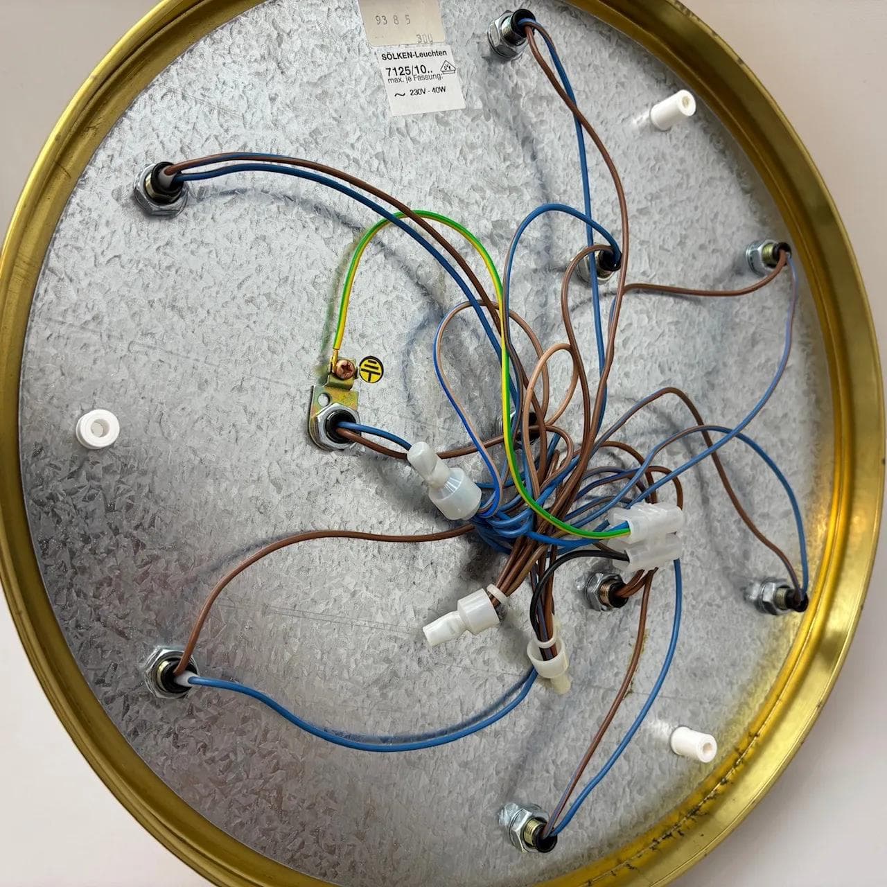 Brass Ceiling or Wall Lamp, Sölken Leuchten, Germany, 1970s - 15452