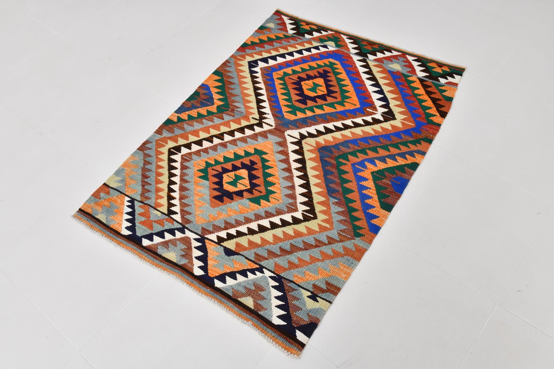 Kilim 127x89 cm, czerwony, wełna, Turcja, lata 70. - 212303